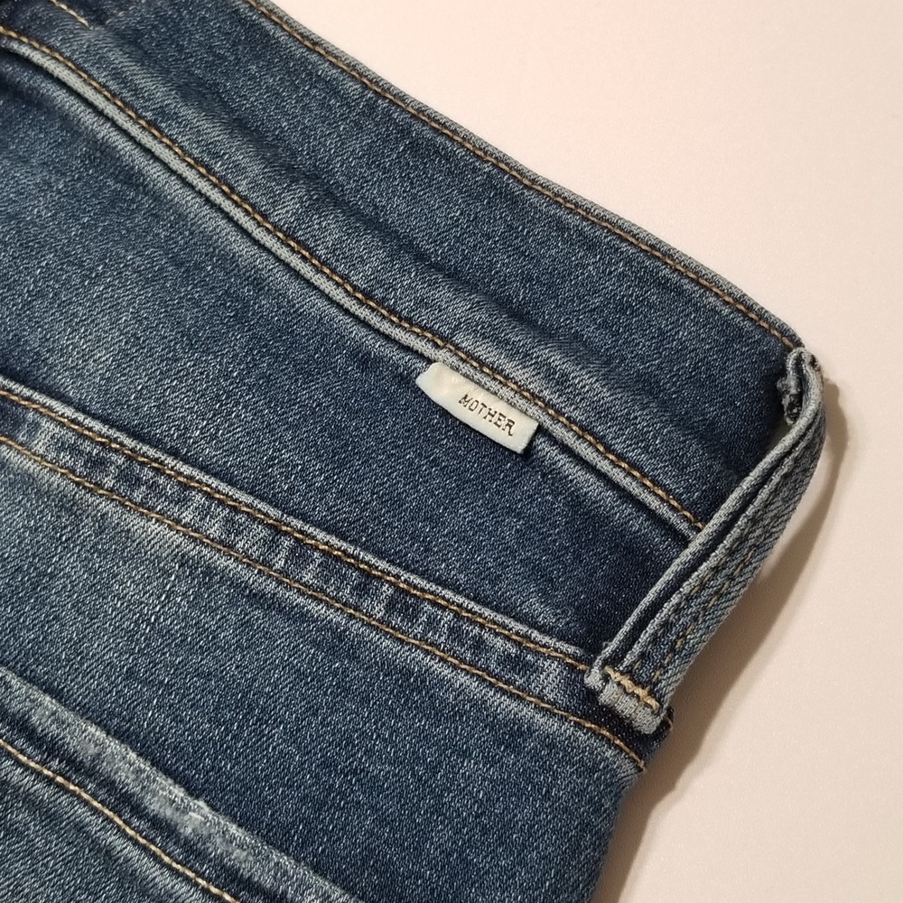 NWT MOTHER High Waisted Rider Ankle Step Fray in Over The Top Straight Jeans 27 - Picture 13 of 16